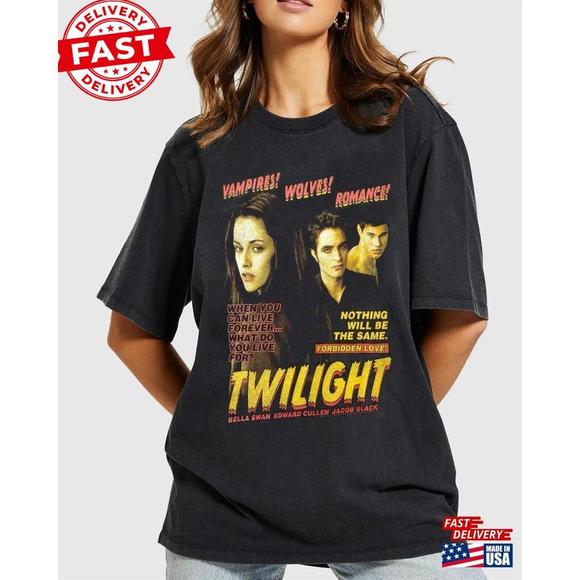 Twilight Saga T-Shirt Vampire Wolf Romance Shirt Graphic Tee Ed - Picture 1 of 4
